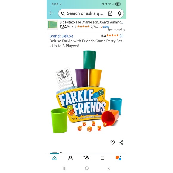 Farkle with Friends Game Party Set Dice Game for 6 Players Deluxe - Picture 3 of 4